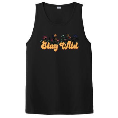 Stay Wild Floral Motivational Slogan Positive Quote PosiCharge Competitor Tank