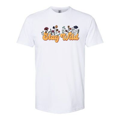 Stay Wild Floral Motivational Slogan Positive Quote Softstyle CVC T-Shirt