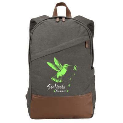 Scoliosis Warrior Green Hummingbird Scoliosis Awareness Great Gift Cotton Canvas Backpack