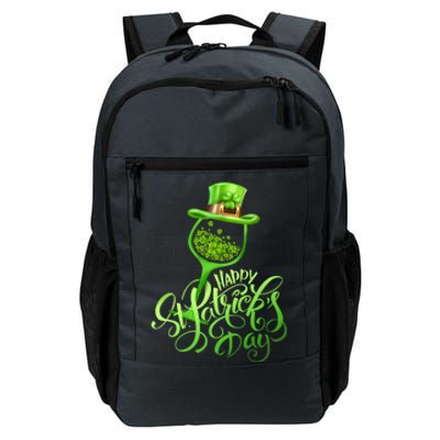 Shamrock Wine Glass Happy St Patrick's Day Cute Gift Daily Commute Backpack