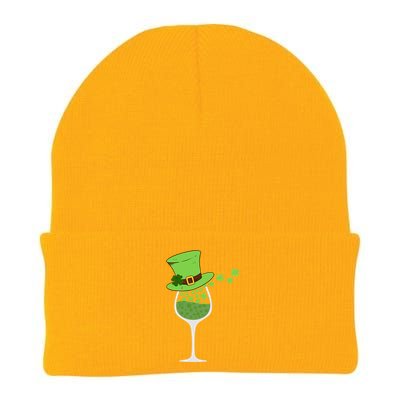 Shamrock Wine Glass St Patrick Day Irish Gift Meaningful Gift Knit Cap Winter Beanie