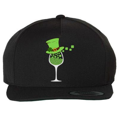 Shamrock Wine Glass St Patrick Day Irish Gift Meaningful Gift Wool Snapback Cap