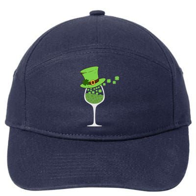 Shamrock Wine Glass St Patrick Day Irish Gift Meaningful Gift 7-Panel Snapback Hat