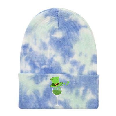 Shamrock Wine Glass St Patrick Day Irish Gift Meaningful Gift Tie Dye 12in Knit Beanie