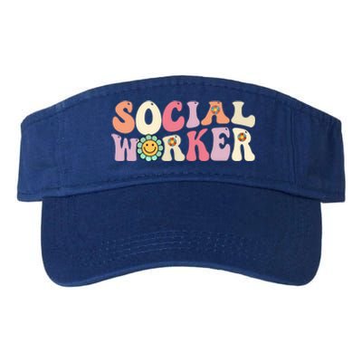 Social Worker Groovy Retro Vintage 60s 70s Design Gift Valucap Bio-Washed Visor