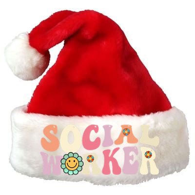 Social Worker Groovy Retro Vintage 60s 70s Design Gift Premium Christmas Santa Hat