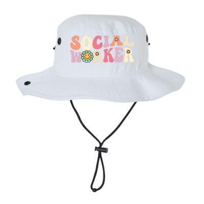 Social Worker Groovy Retro Vintage 60s 70s Design Gift Legacy Cool Fit Booney Bucket Hat