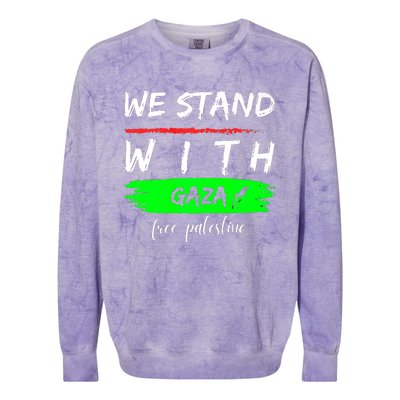 Stand With Gaza: Free Palestine Palestinian Cities Map Colorblast Crewneck Sweatshirt