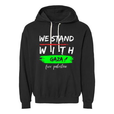 Stand With Gaza: Free Palestine Palestinian Cities Map Garment-Dyed Fleece Hoodie