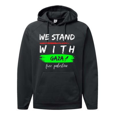 Stand With Gaza: Free Palestine Palestinian Cities Map Performance Fleece Hoodie