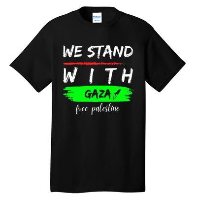 Stand With Gaza: Free Palestine Palestinian Cities Map Tall T-Shirt