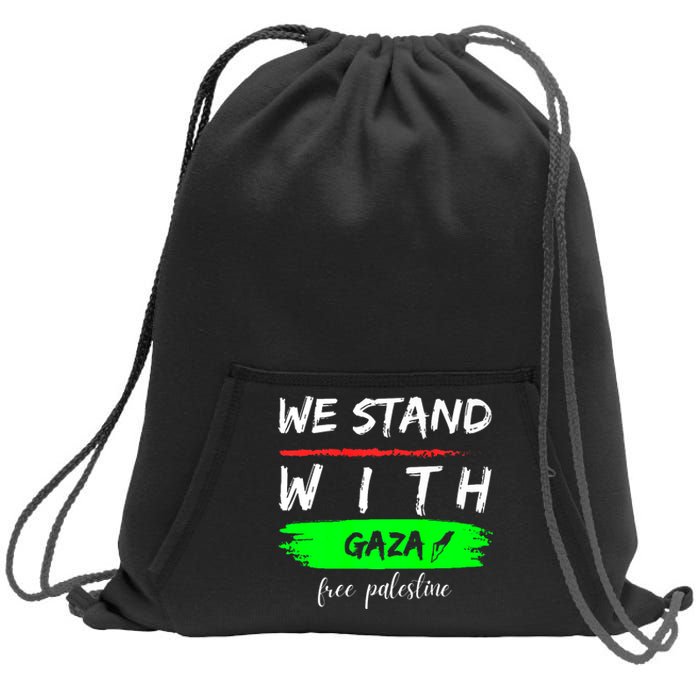 Stand With Gaza: Free Palestine Palestinian Cities Map Sweatshirt Cinch Pack Bag