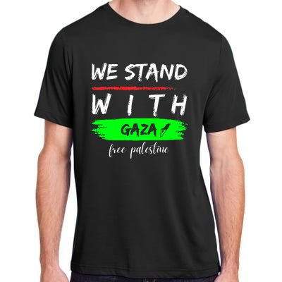 Stand With Gaza: Free Palestine Palestinian Cities Map Adult ChromaSoft Performance T-Shirt