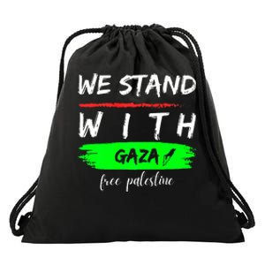 Stand With Gaza: Free Palestine Palestinian Cities Map Drawstring Bag