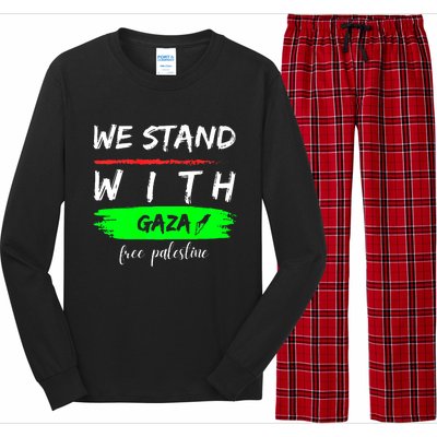 Stand With Gaza: Free Palestine Palestinian Cities Map Long Sleeve Pajama Set