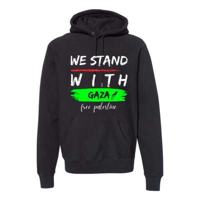 Stand With Gaza: Free Palestine Palestinian Cities Map Premium Hoodie