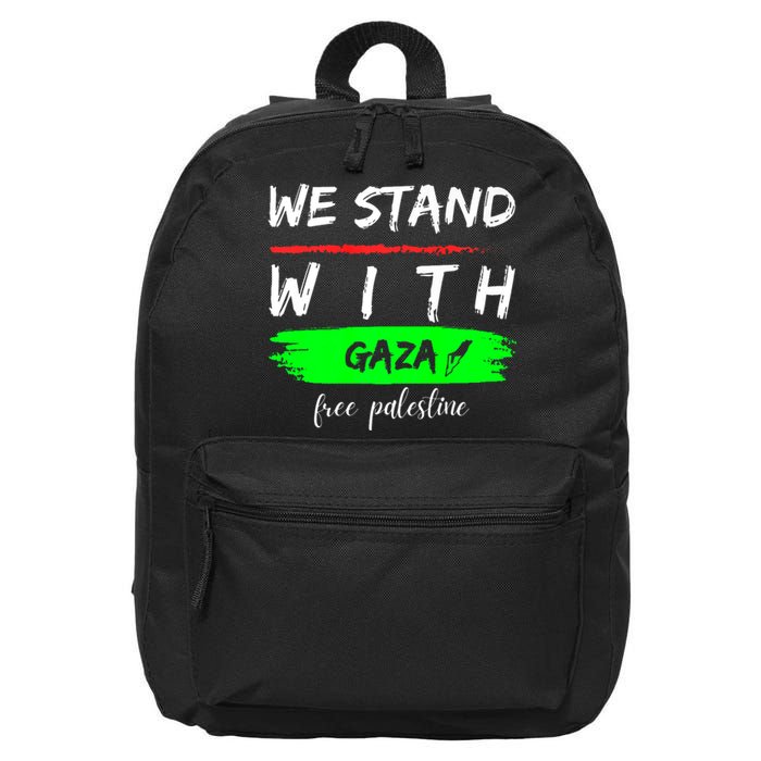 Stand With Gaza: Free Palestine Palestinian Cities Map 16 in Basic Backpack