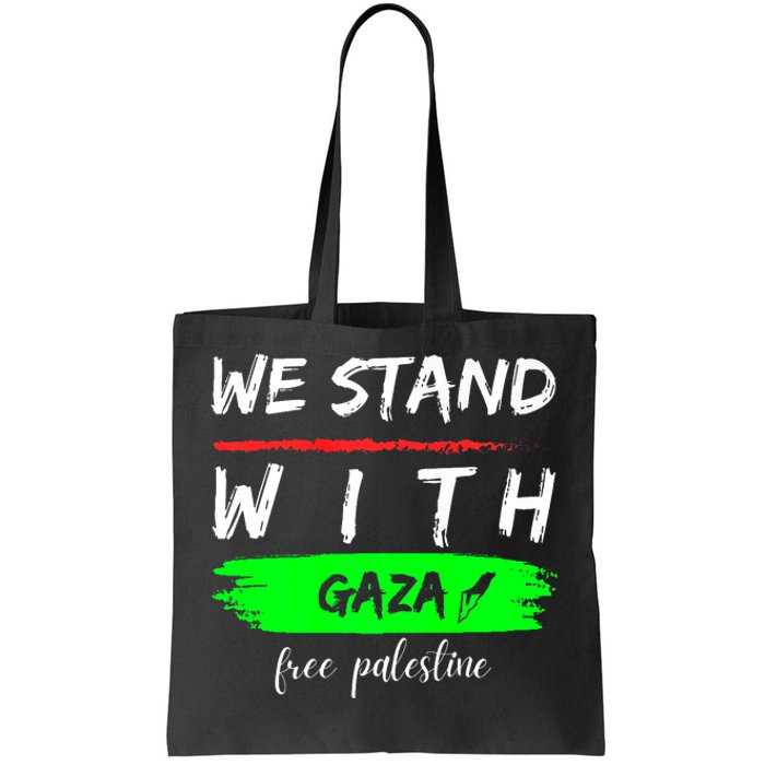 Stand With Gaza: Free Palestine Palestinian Cities Map Tote Bag