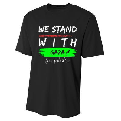 Stand With Gaza: Free Palestine Palestinian Cities Map Performance Sprint T-Shirt