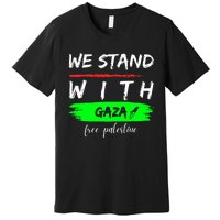 Stand With Gaza: Free Palestine Palestinian Cities Map Premium T-Shirt