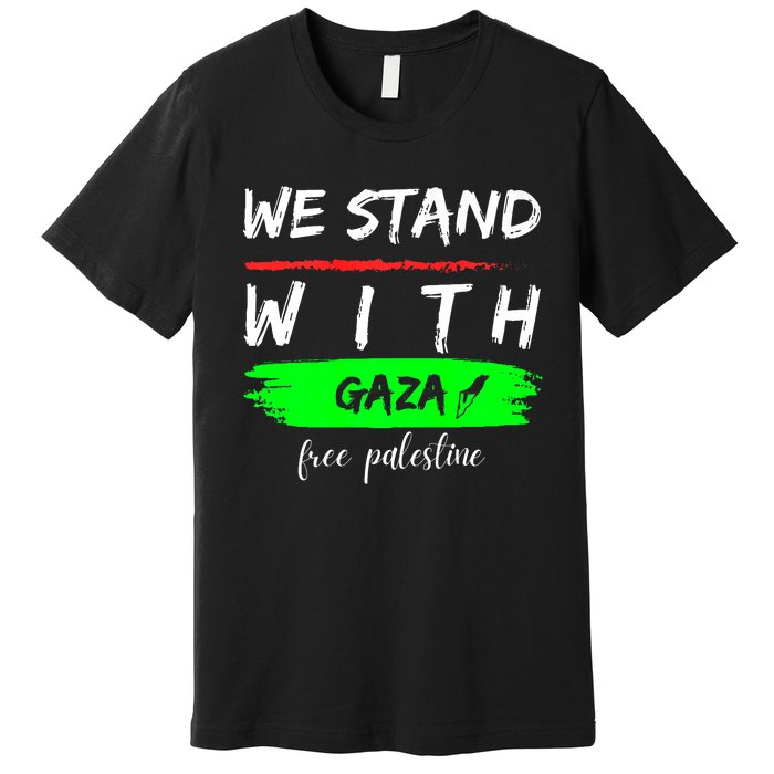 Stand With Gaza: Free Palestine Palestinian Cities Map Premium T-Shirt