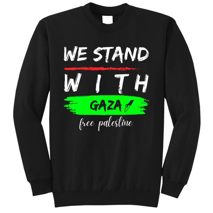 Stand With Gaza: Free Palestine Palestinian Cities Map Tall Sweatshirt