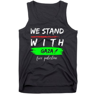 Stand With Gaza: Free Palestine Palestinian Cities Map Tank Top