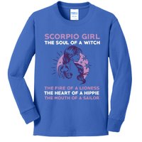 Scorpio Witch Gift Kids Long Sleeve Shirt