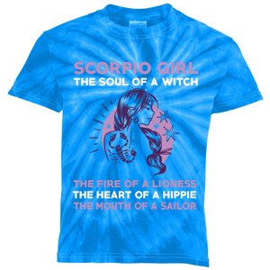 Scorpio Witch Gift Kids Tie-Dye T-Shirt