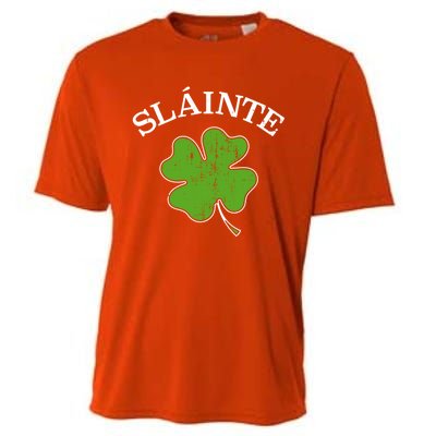 Slainte With Green Shamrock Clover For St Patricks Day Gift Cooling Performance Crew T-Shirt