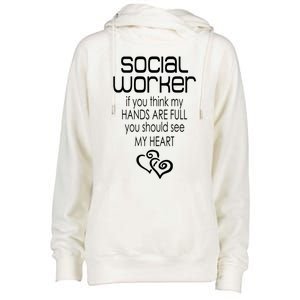 Social Worker Gift Social Work Month Gift Womens Funnel Neck Pullover Hood