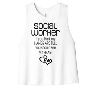 Social Worker Gift Social Work Month Gift Women's Racerback Cropped Tank