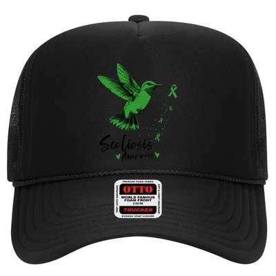 Scoliosis Warrior Green Hummingbird Scoliosis Awareness Gift Trucker Hat