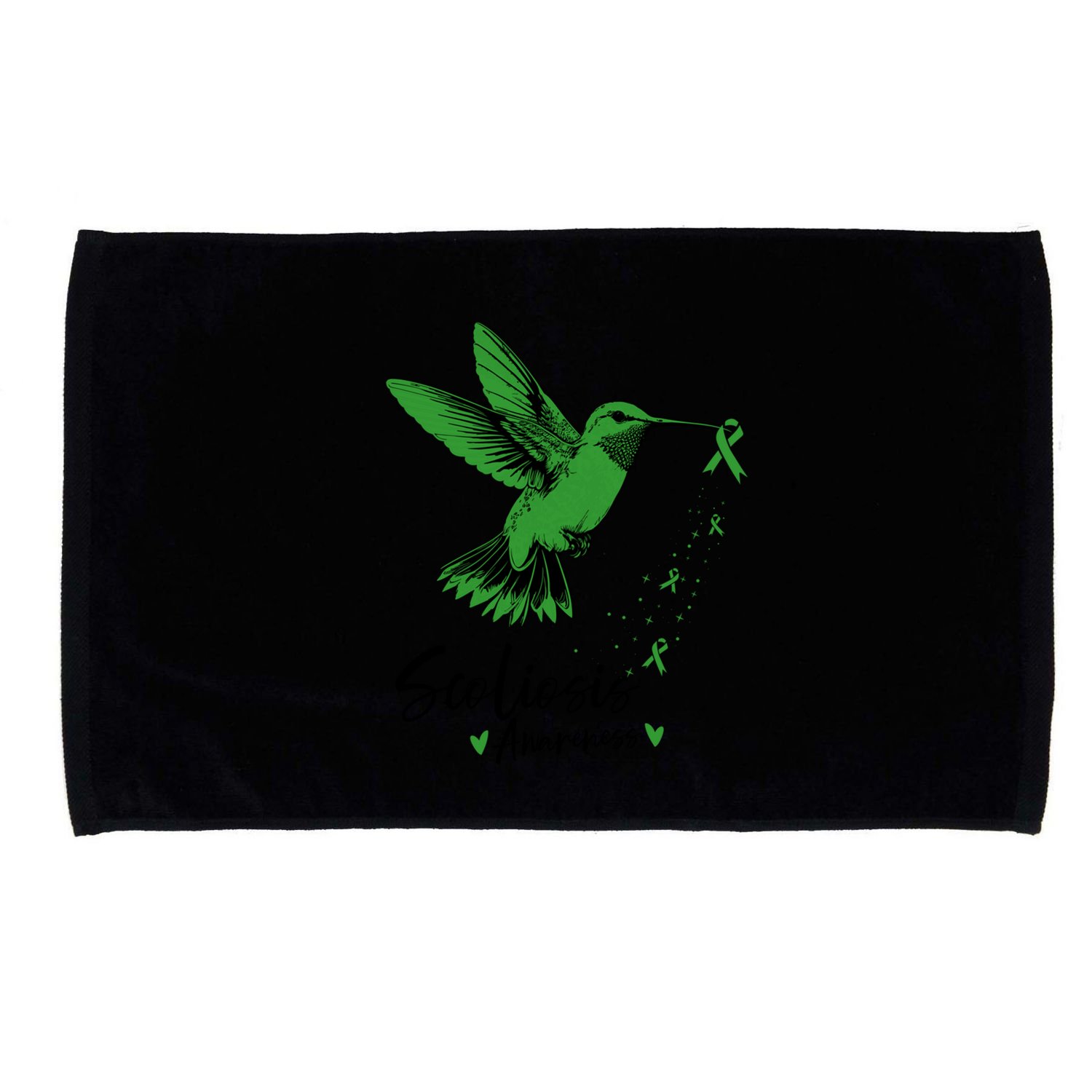 Scoliosis Warrior Green Hummingbird Scoliosis Awareness Gift Microfiber Hand Towel