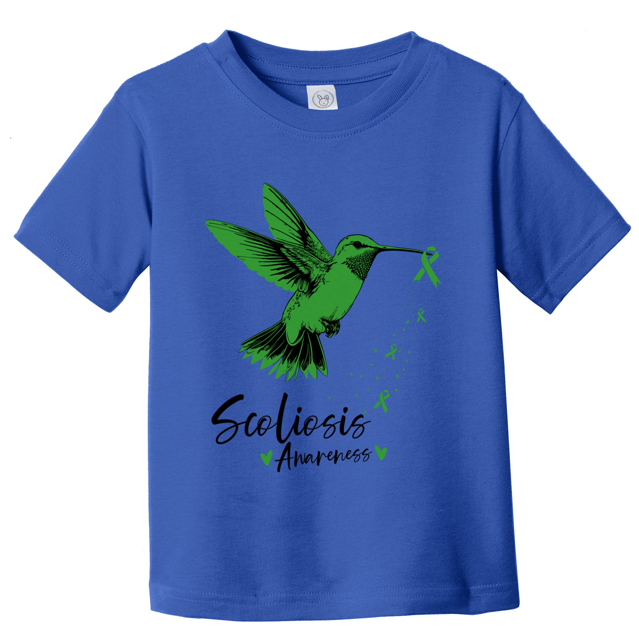 Scoliosis Warrior Green Hummingbird Scoliosis Awareness Gift Toddler T-Shirt