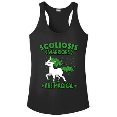 Scoliosis Warrior Green Ribbon Unicorn Scoliosis Awareness Gift Ladies PosiCharge Competitor Racerback Tank