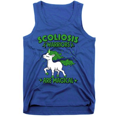 Scoliosis Warrior Green Ribbon Unicorn Scoliosis Awareness Gift Tank Top