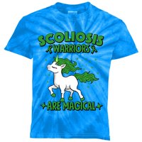 Scoliosis Warrior Green Ribbon Unicorn Scoliosis Awareness Gift Kids Tie-Dye T-Shirt