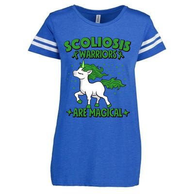 Scoliosis Warrior Green Ribbon Unicorn Scoliosis Awareness Gift Enza Ladies Jersey Football T-Shirt