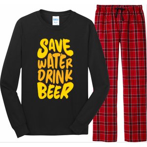 Save Water Gift Beer Gift Father's Day Pils Saying Gift Long Sleeve Pajama Set