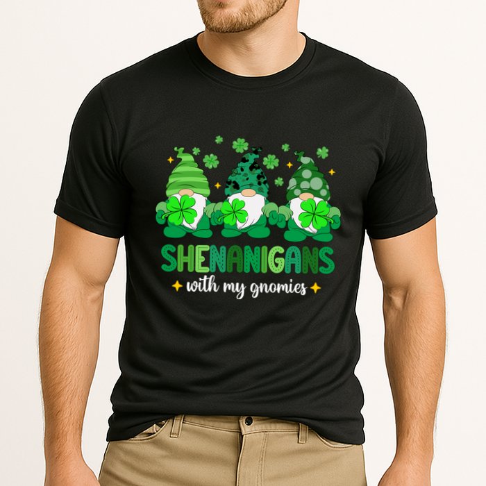 Shenanigans With Gnomies St Patrick Day Cooling Performance Crew T-Shirt