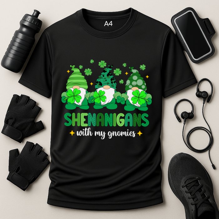 Shenanigans With Gnomies St Patrick Day Cooling Performance Crew T-Shirt