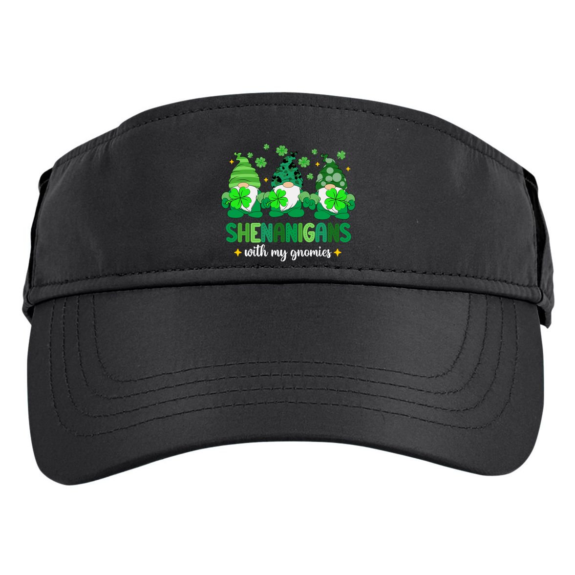 Shenanigans With Gnomies St Patrick Day Adult Drive Performance Visor