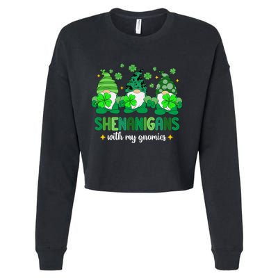 Shenanigans With Gnomies St Patrick Day Cropped Pullover Crew
