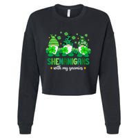 Shenanigans With Gnomies St Patrick Day Cropped Pullover Crew