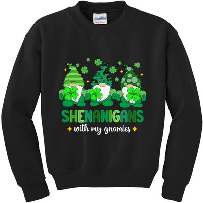 Shenanigans With Gnomies St Patrick Day Kids Sweatshirt