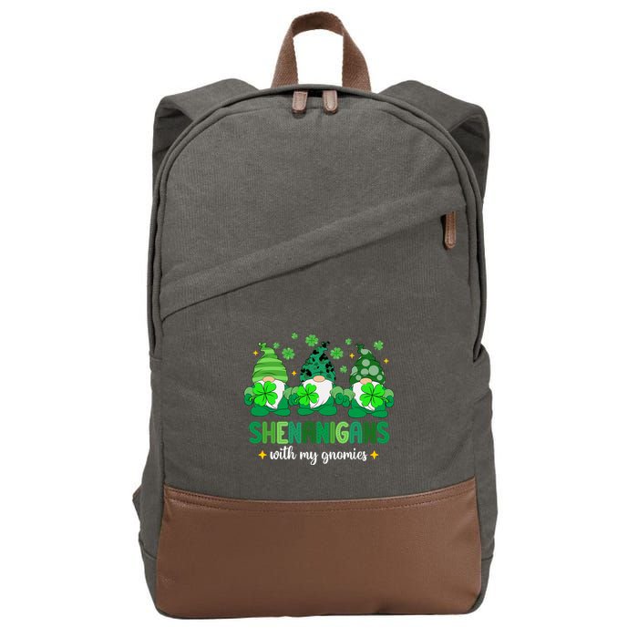 Shenanigans With Gnomies St Patrick Day Cotton Canvas Backpack