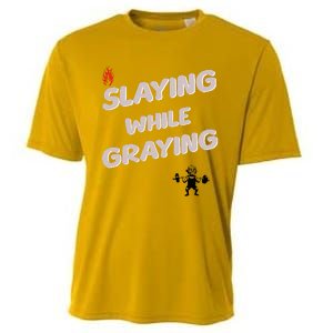 Slaying While Graying Cooling Performance Crew T-Shirt