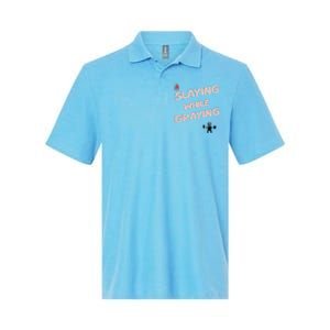 Slaying While Graying Softstyle Adult Sport Polo