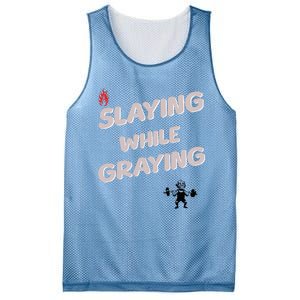 Slaying While Graying Mesh Reversible Basketball Jersey Tank